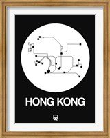 Framed Hong Kong White Subway Map
