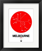 Framed Melbourne Red Subway Map