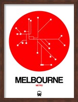 Framed Melbourne Red Subway Map
