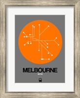 Framed Melbourne Orange Subway Map