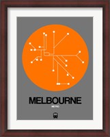 Framed Melbourne Orange Subway Map