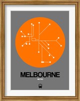 Framed Melbourne Orange Subway Map