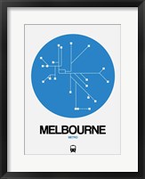 Framed Melbourne Blue Subway Map