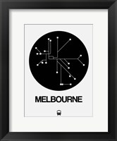 Framed Melbourne Black Subway Map