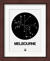 Framed Melbourne Black Subway Map