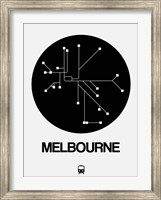 Framed Melbourne Black Subway Map