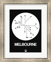 Framed Melbourne White Subway Map