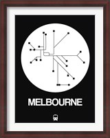 Framed Melbourne White Subway Map