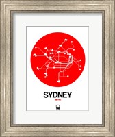 Framed Sydney Red Subway Map
