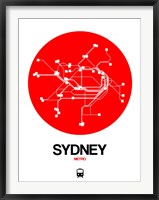 Framed Sydney Red Subway Map