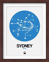 Framed Sydney Blue Subway Map