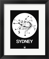 Framed Sydney White Subway Map