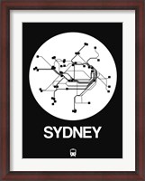 Framed Sydney White Subway Map