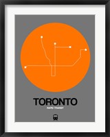 Framed Toronto Orange Subway Map