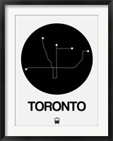 Framed Toronto Black Subway Map