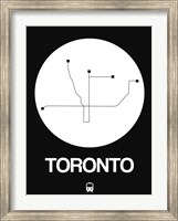 Framed Toronto White Subway Map