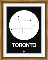 Framed Toronto White Subway Map