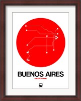 Framed Buenos Aires Red Subway Map