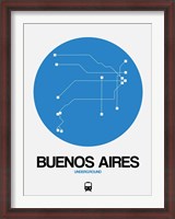 Framed Buenos Aires Blue Subway Map