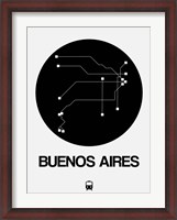 Framed Buenos Aires Black Subway Map