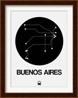 Framed Buenos Aires Black Subway Map