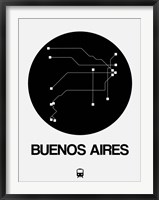 Framed Buenos Aires Black Subway Map