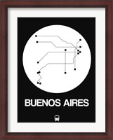Framed Buenos Aires White Subway Map