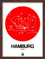Framed Hamburg Red Subway Map