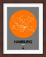 Framed Hamburg Orange Subway Map