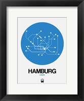 Framed Hamburg Blue Subway Map