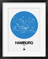 Framed Hamburg Blue Subway Map