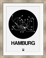 Framed Hamburg Black Subway Map
