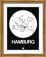 Framed Hamburg White Subway Map