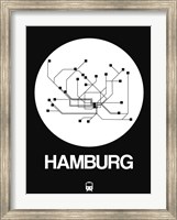 Framed Hamburg White Subway Map