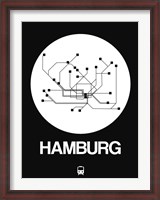 Framed Hamburg White Subway Map