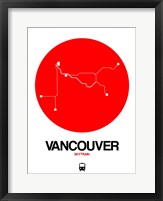 Framed Vancouver Red Subway Map