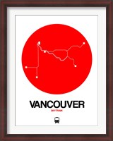 Framed Vancouver Red Subway Map