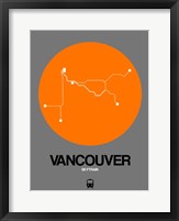 Framed Vancouver Orange Subway Map