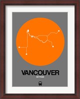 Framed Vancouver Orange Subway Map