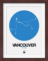 Framed Vancouver Blue Subway Map