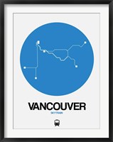 Framed Vancouver Blue Subway Map