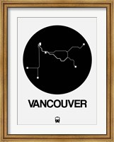 Framed Vancouver Black Subway Map