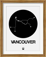 Framed Vancouver Black Subway Map