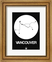 Framed Vancouver White Subway Map