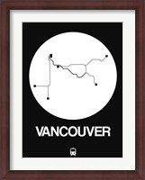 Framed Vancouver White Subway Map