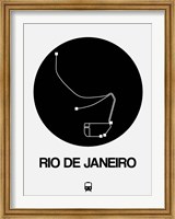 Framed Rio De Janeiro Black Subway Map