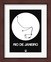 Framed Rio De Janeiro White Subway Map