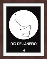 Framed Rio De Janeiro White Subway Map