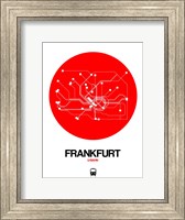 Framed Frankfurt Red Subway Map