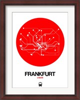 Framed Frankfurt Red Subway Map